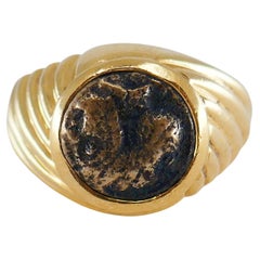 Vintage Bulgari Ancient Coin Gold Ring 