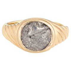 Used Bulgari Ancient Coin Ring Monete 18k Yellow Gold Jewelry Jewelry