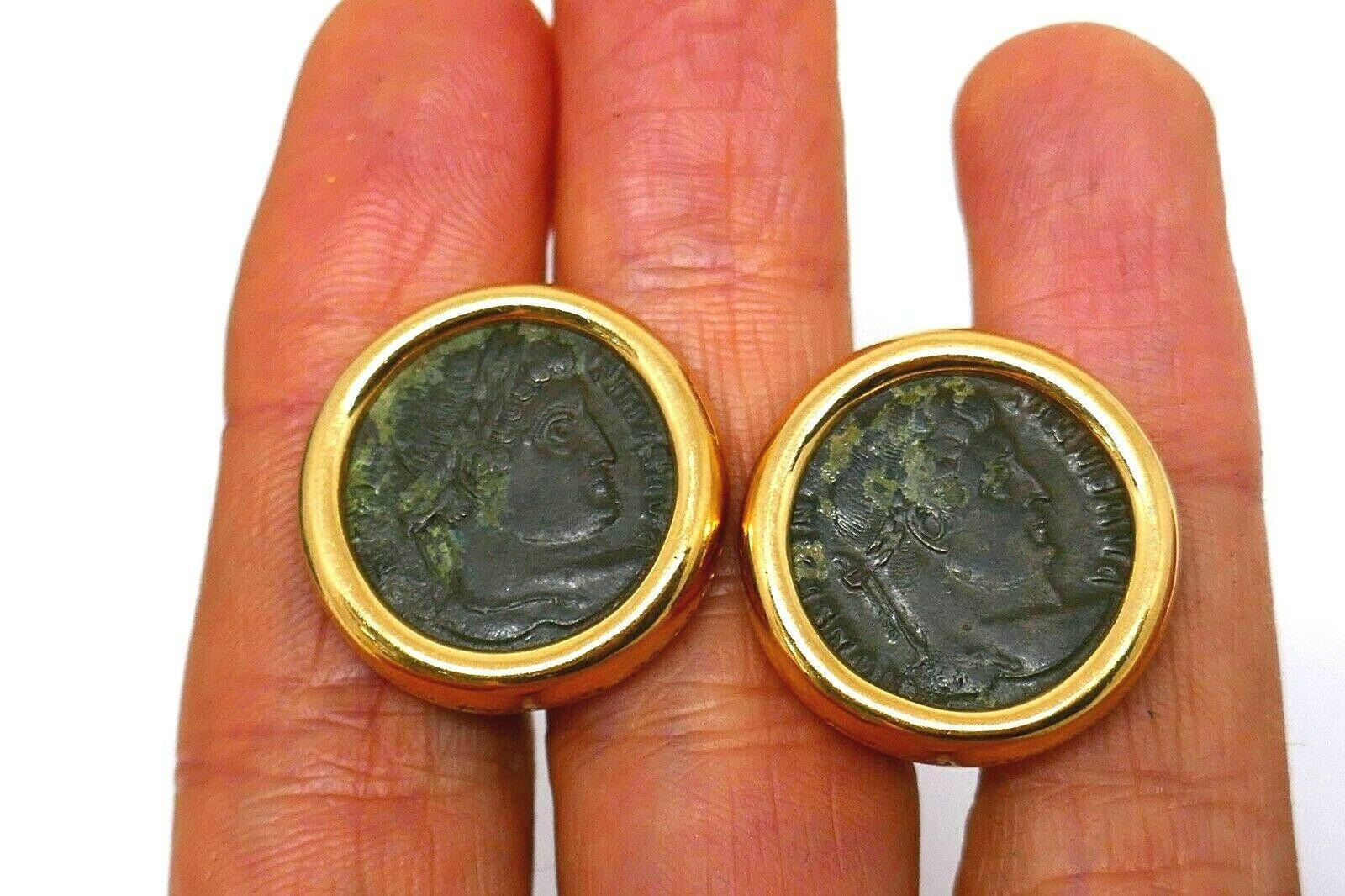 Vintage Bulgari Ancient Coin Yellow Gold Cufflinks 5