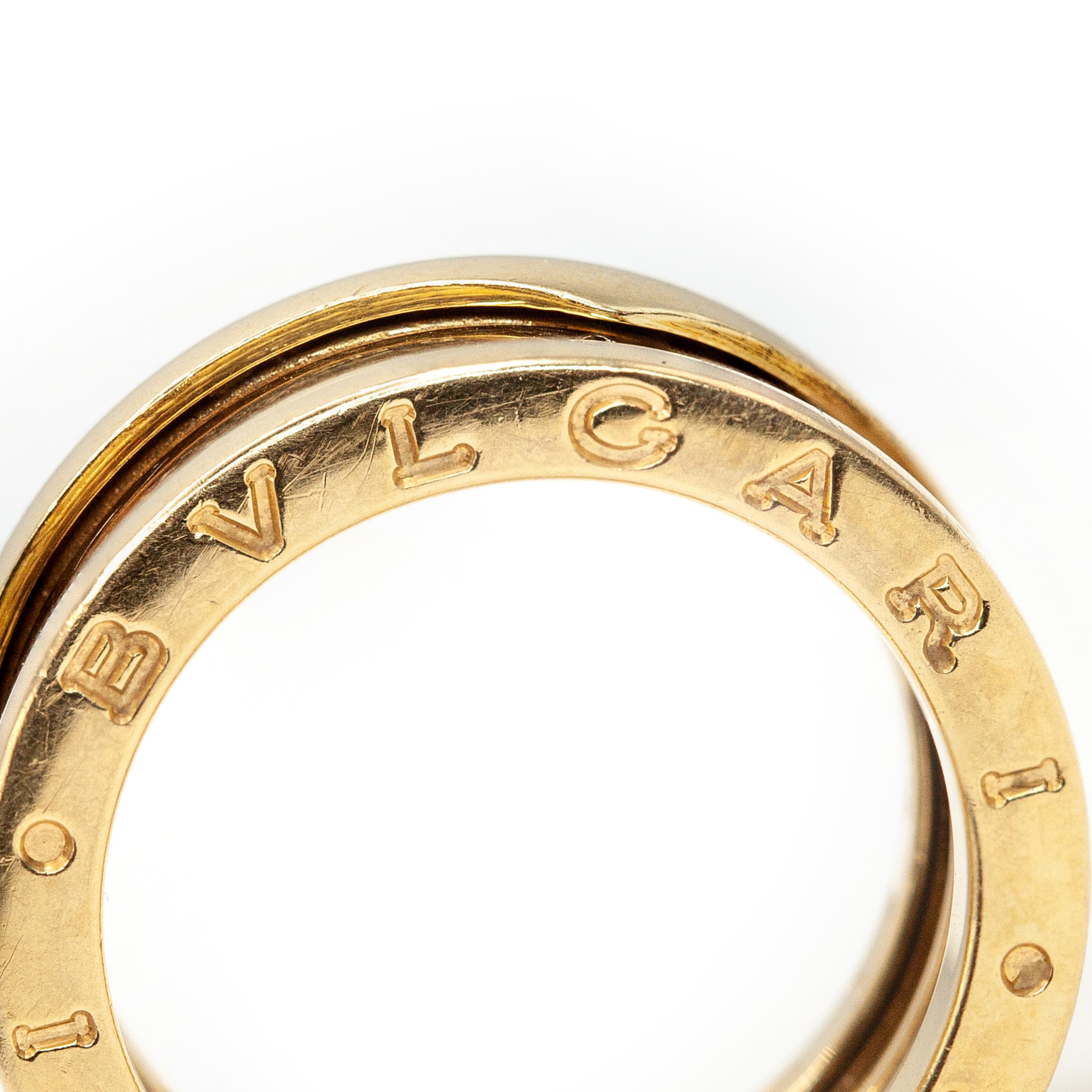 Moderne Bulgari B Zero, bague jonc large vintage en or jaune 18 carats en vente