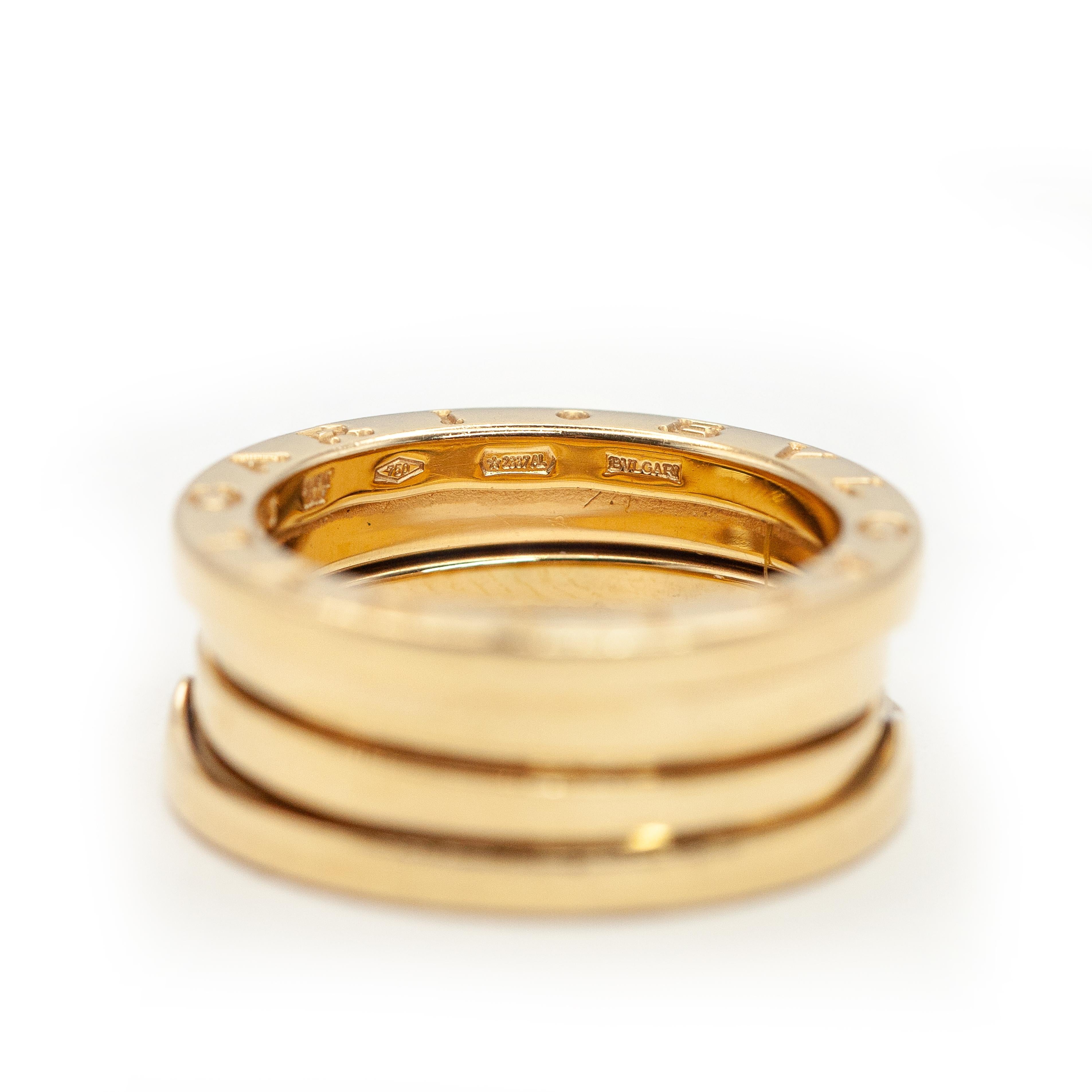 Bulgari B Zero, bague jonc large vintage en or jaune 18 carats Pour femmes en vente