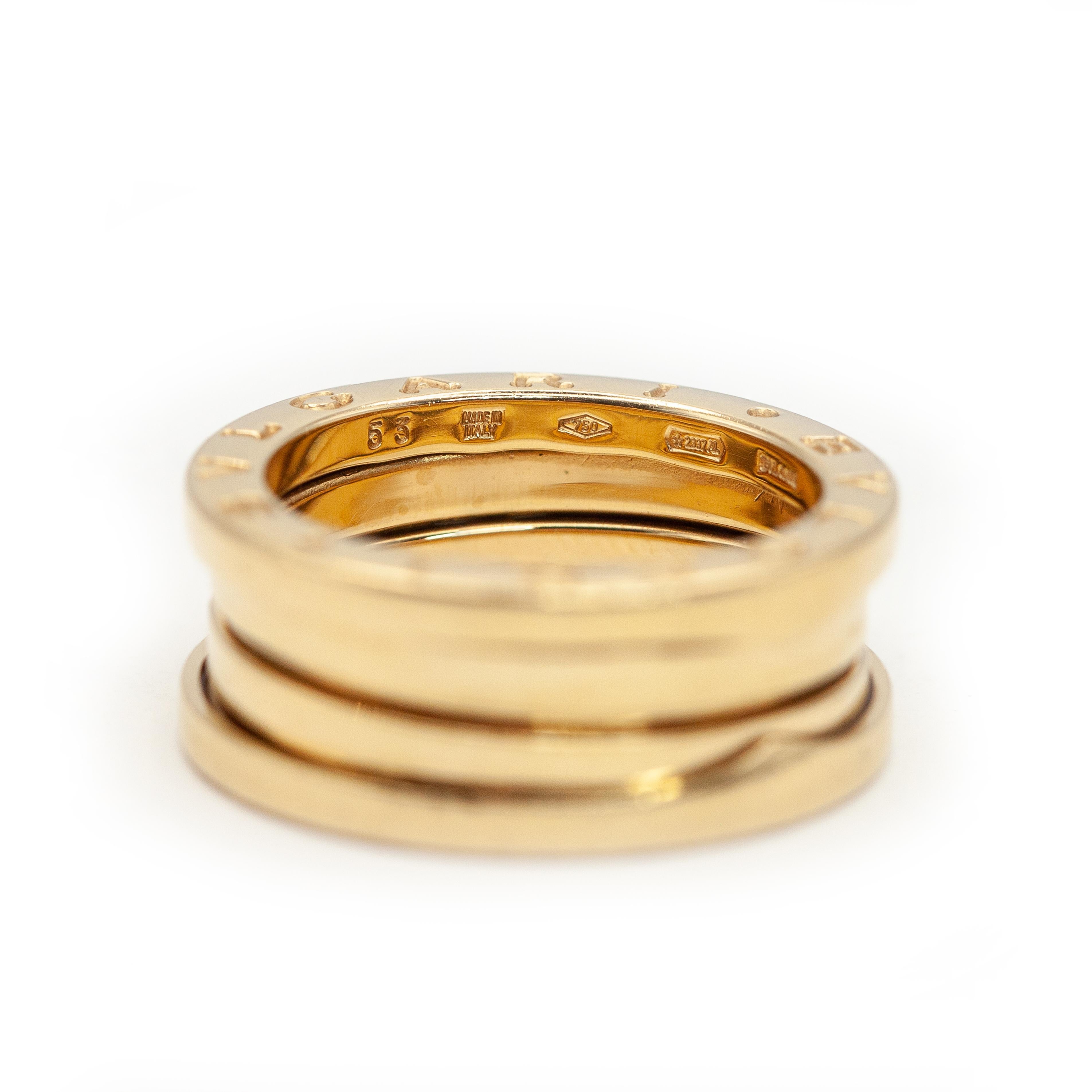 Bulgari B Zero, bague jonc large vintage en or jaune 18 carats en vente 3