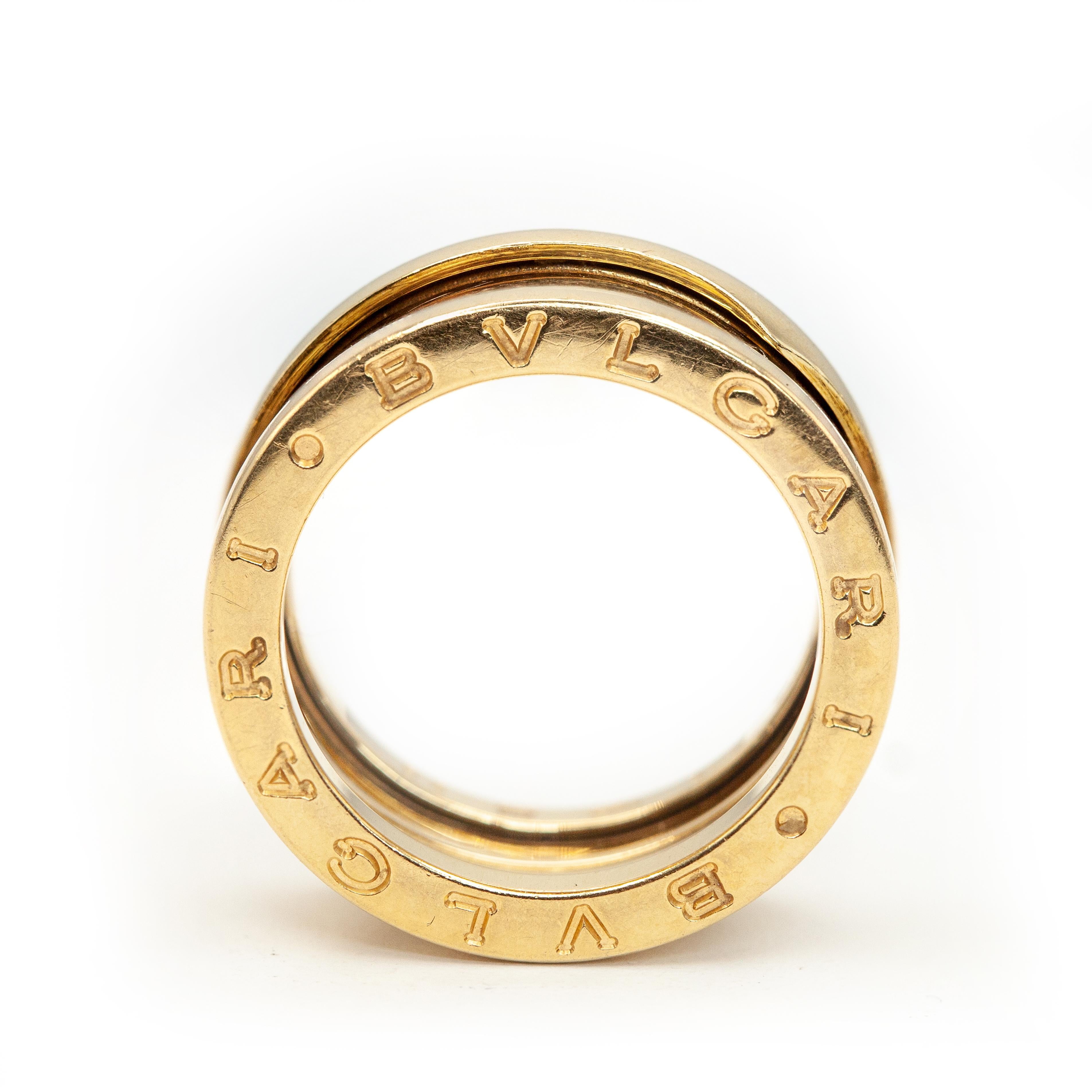 Bulgari B Zero, bague jonc large vintage en or jaune 18 carats en vente 4