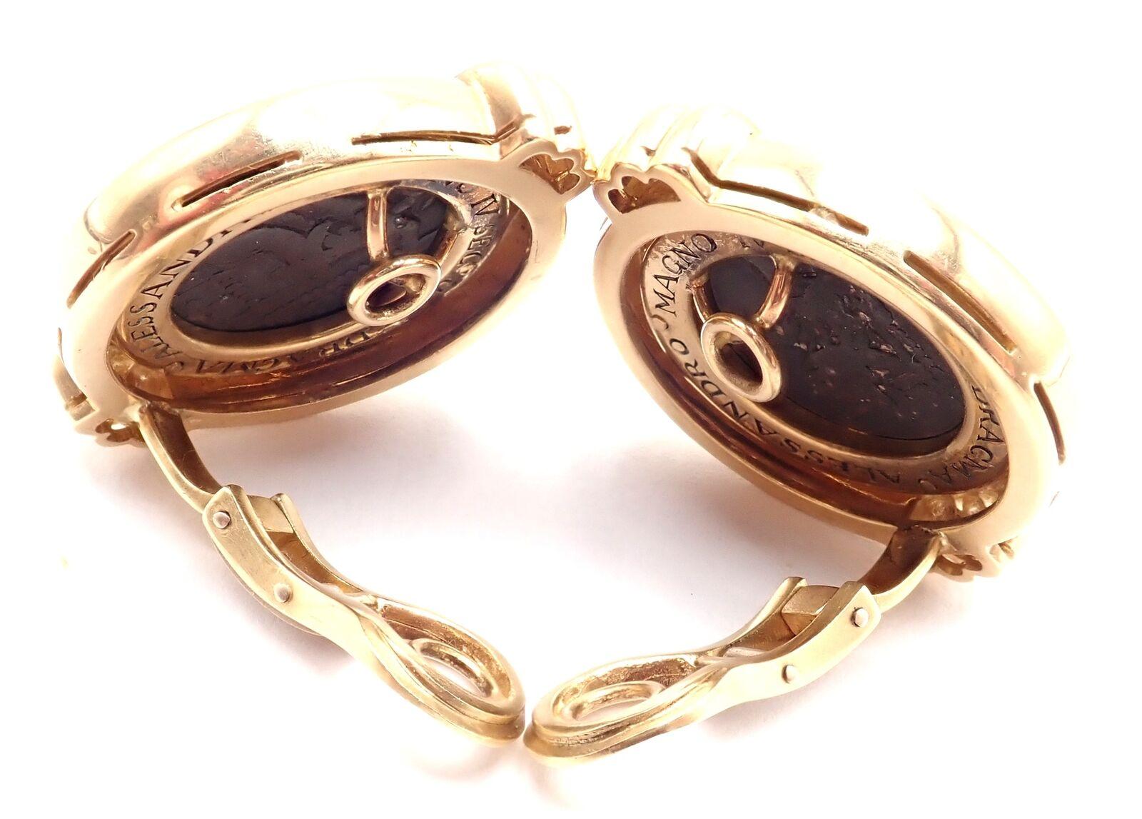 Bulgari Bvlgari Alexander Die Große Münze Moneta Gelbgold-Ohrringe, Vintage im Zustand „Hervorragend“ in Holland, PA