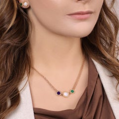 Vintage Bulgari BVLGARI BVLGARI Multi Gemstone Necklace in Rose Gold