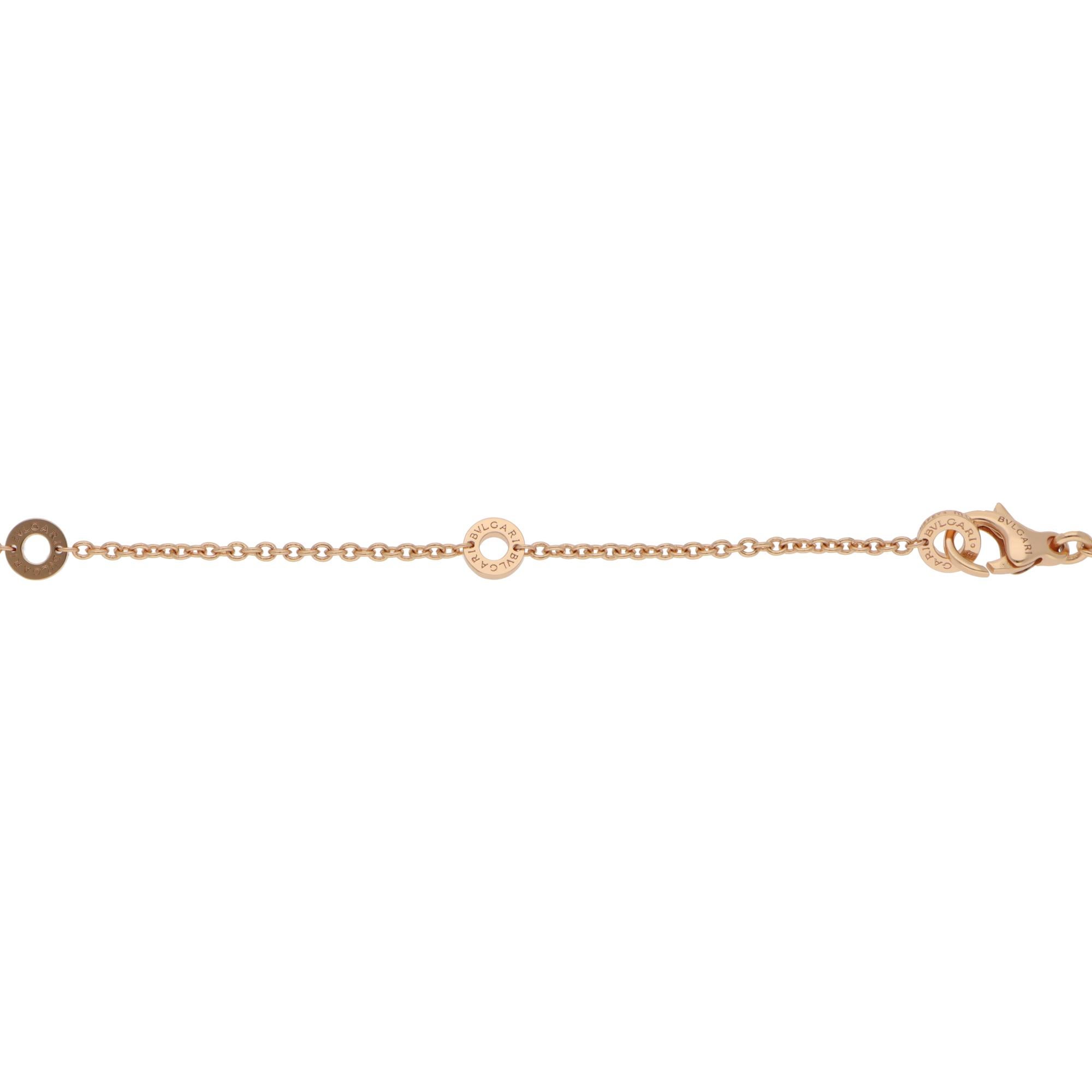 Brilliant Cut Vintage Bulgari B.zero1 Pavé Diamond Necklace in Rose Gold For Sale