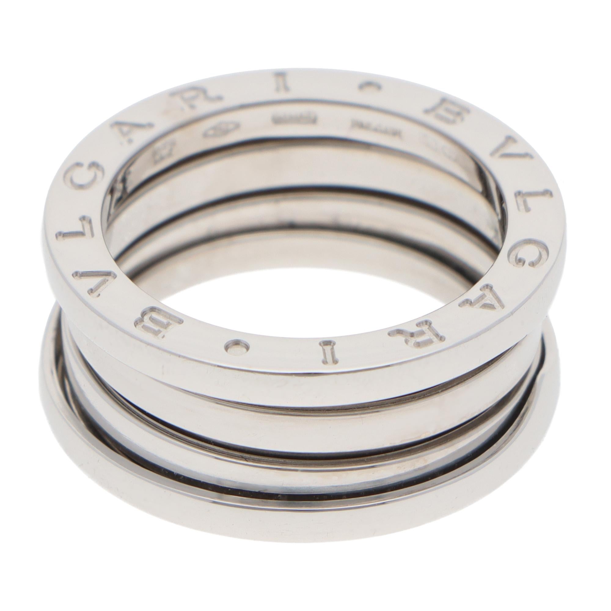 Modern Vintage Bulgari B.zero1 Three Band Ring in White Gold For Sale