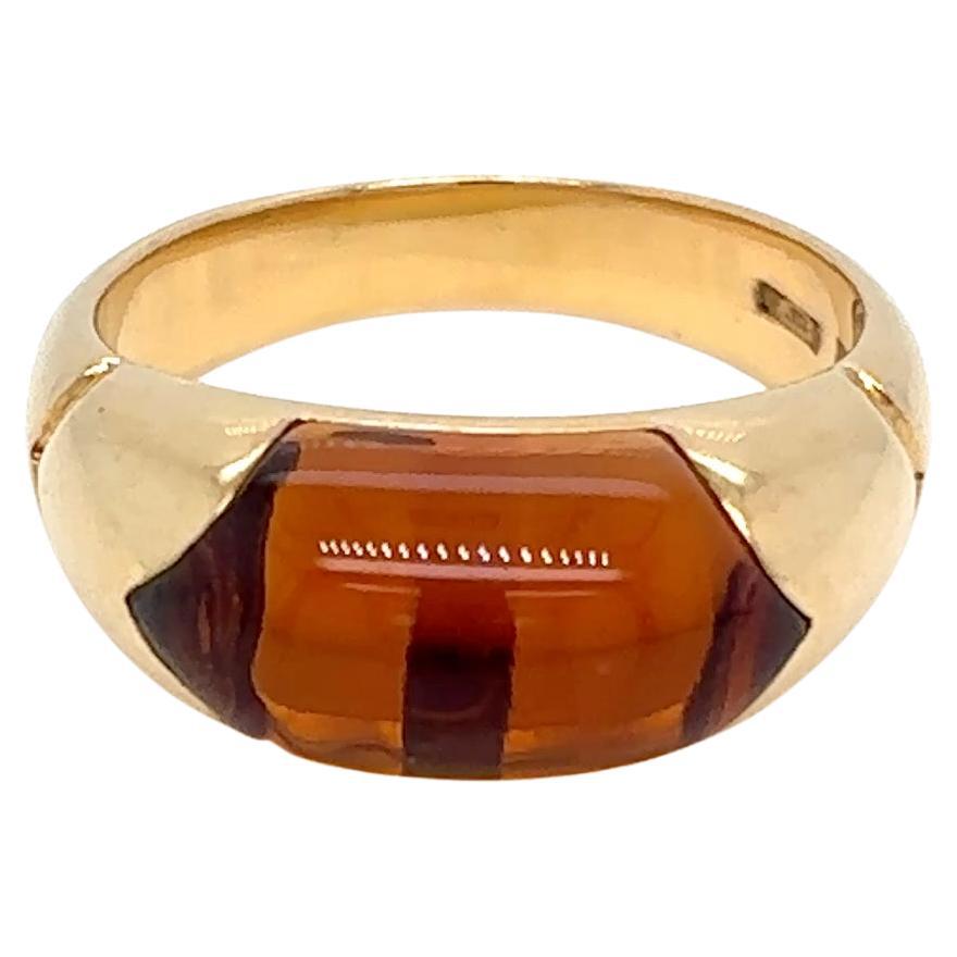 Bague Vintage Bulgari "Celtaura" - Or jaune 18k et Citrine - Circa 1980