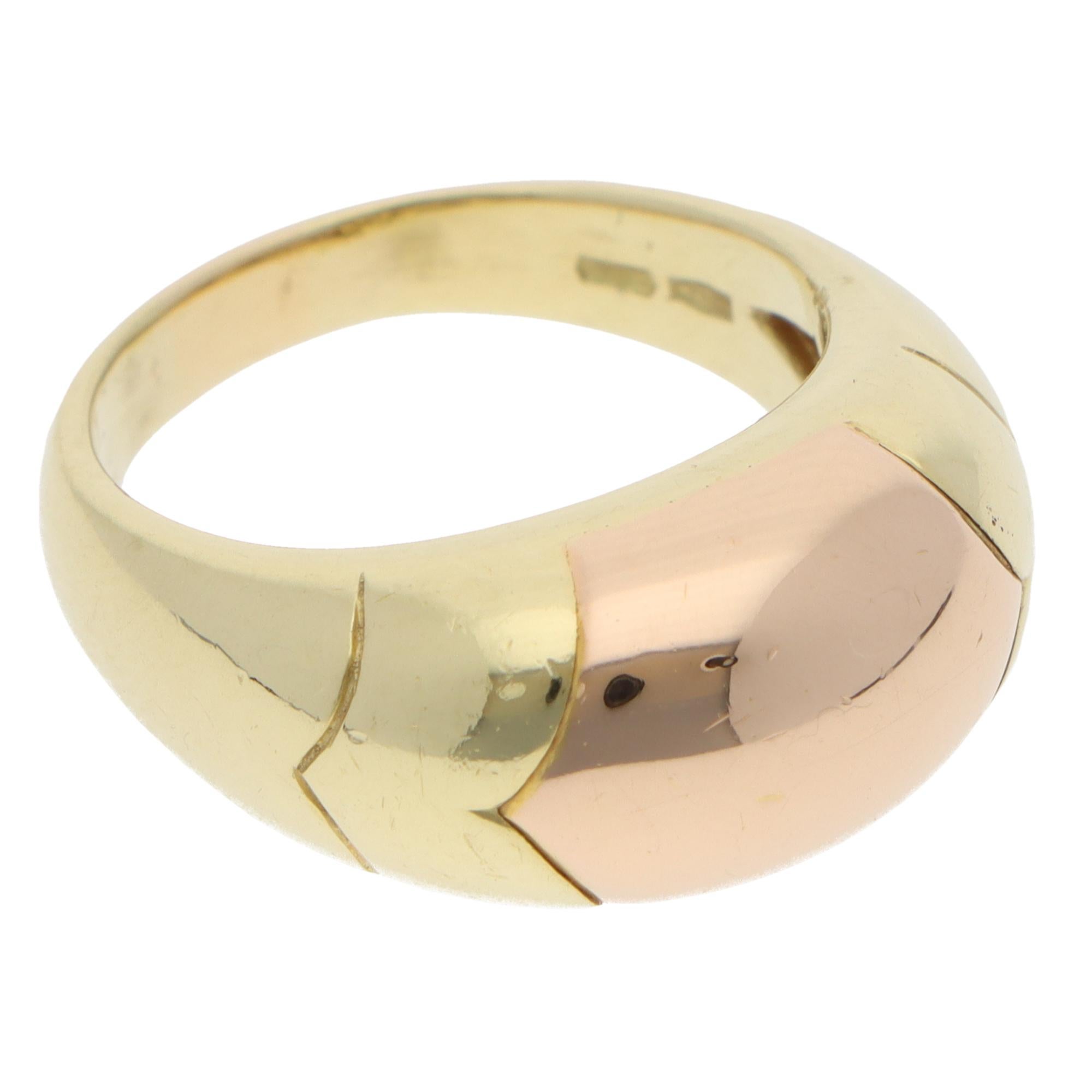Vintage Bulgari Celtaura Ring in Yellow and Rose Gold In Good Condition In London, GB