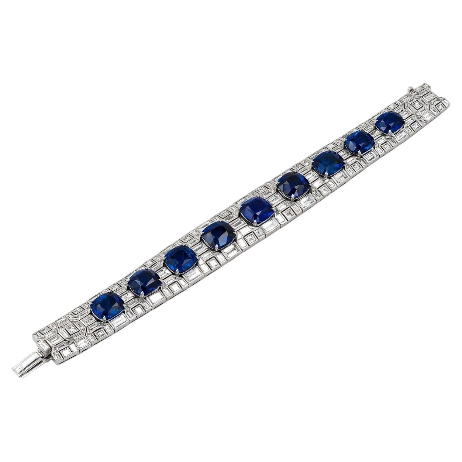 Pulsera vintage Bulgari de diamantes y zafiros de Ceilán en venta