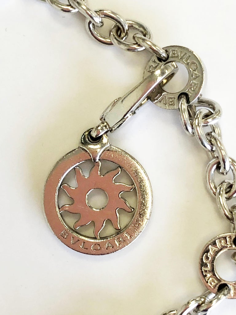 Vintage Bulgari Charm Bracelet in 18 Karat White Gold at 1stDibs