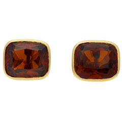 Gemelos vintage Bulgari de citrino, italianos, hacia 1970