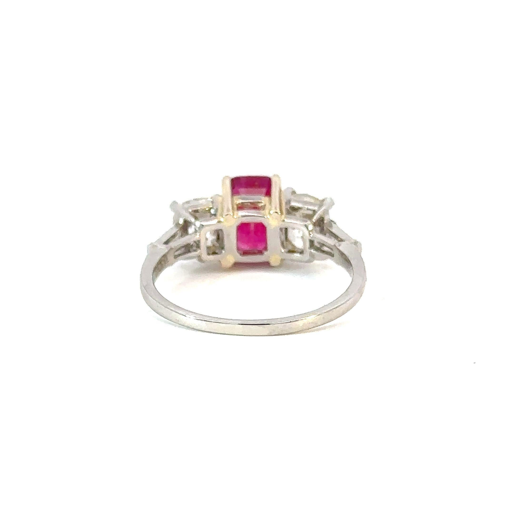 Contemporary Vintage Bulgari Diamond & Unheated Burma Ruby Ring – 3.56ctw
