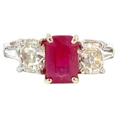 Vintage Bulgari Diamond & Unheated Burma Ruby Ring – 3.56ctw