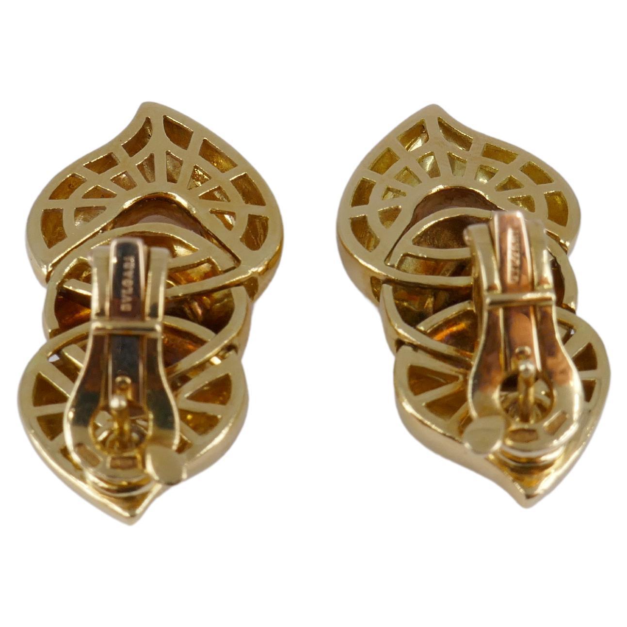 Vintage Bulgari Doppio Cuore Gold Earrings 1