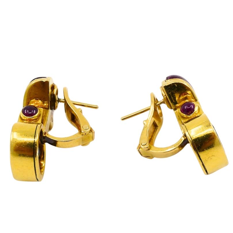 Women's Bvlgari Vintage Bulgari Earrings Iolite Tourmaline 18k Gold