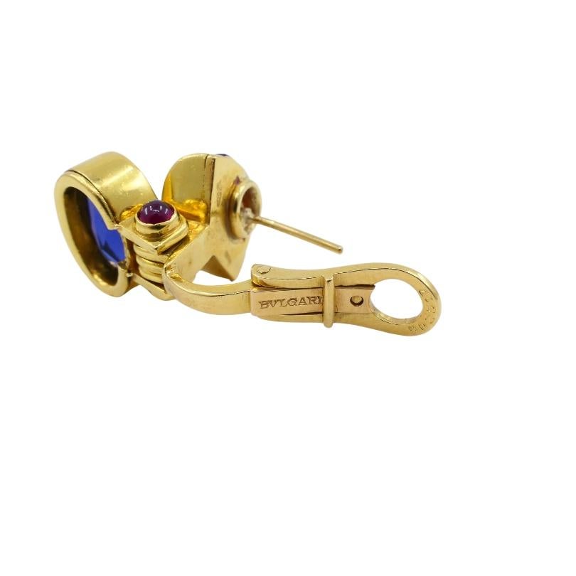 Bvlgari Vintage Bulgari Earrings Iolite Tourmaline 18k Gold 1