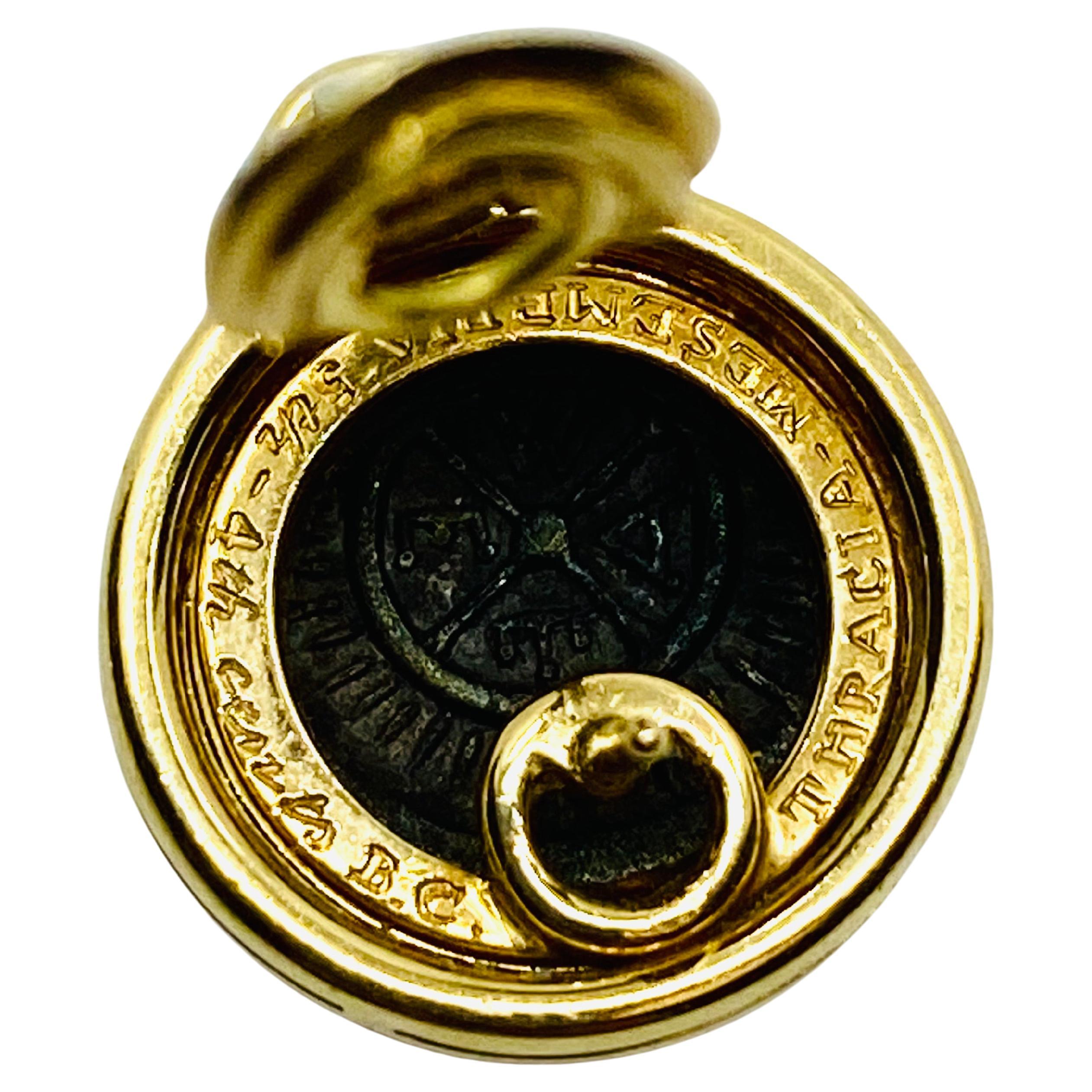 Vintage Bvlgari Earrings Monete Ancient Coins Gold Ruby 6