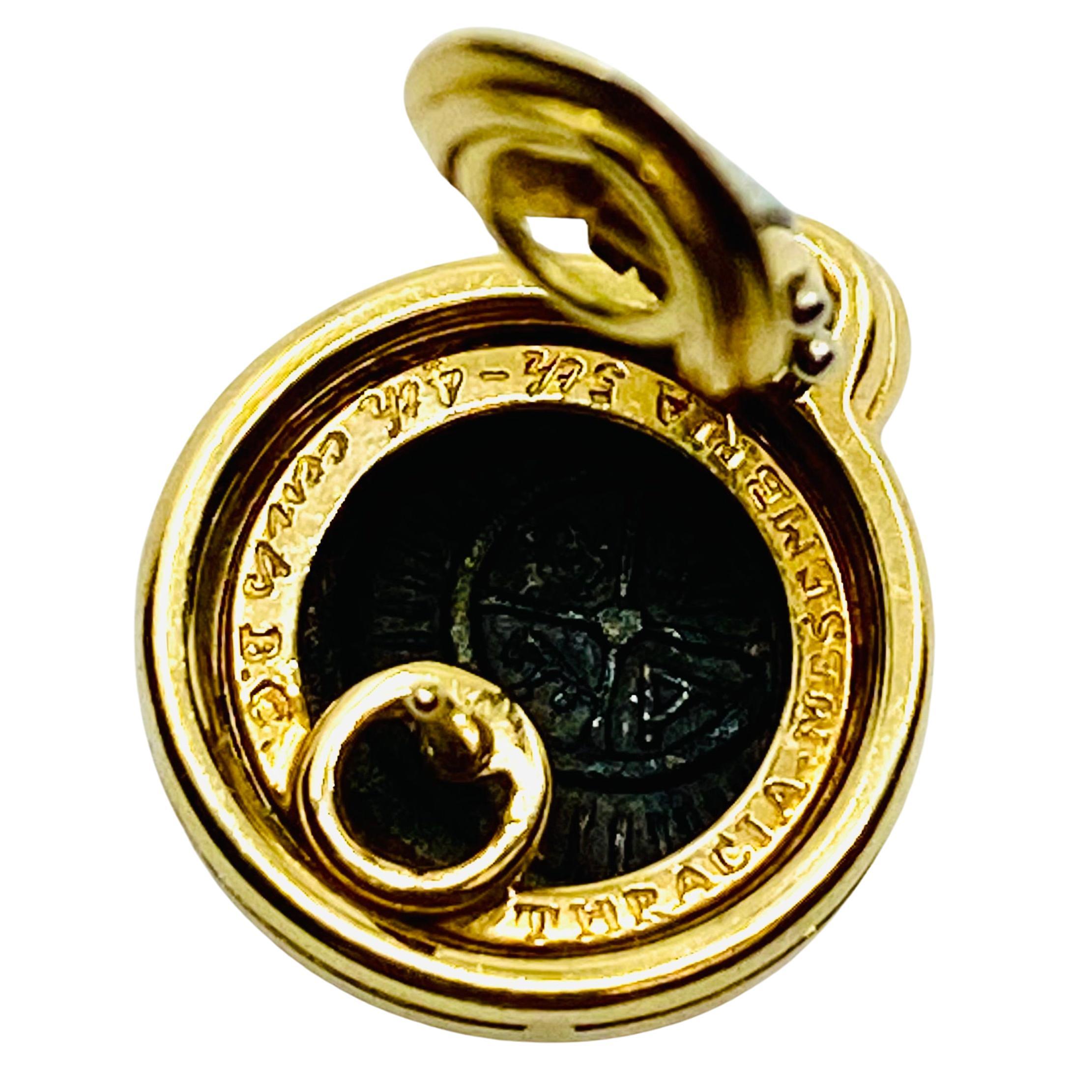 Vintage Bvlgari Earrings Monete Ancient Coins Gold Ruby 7