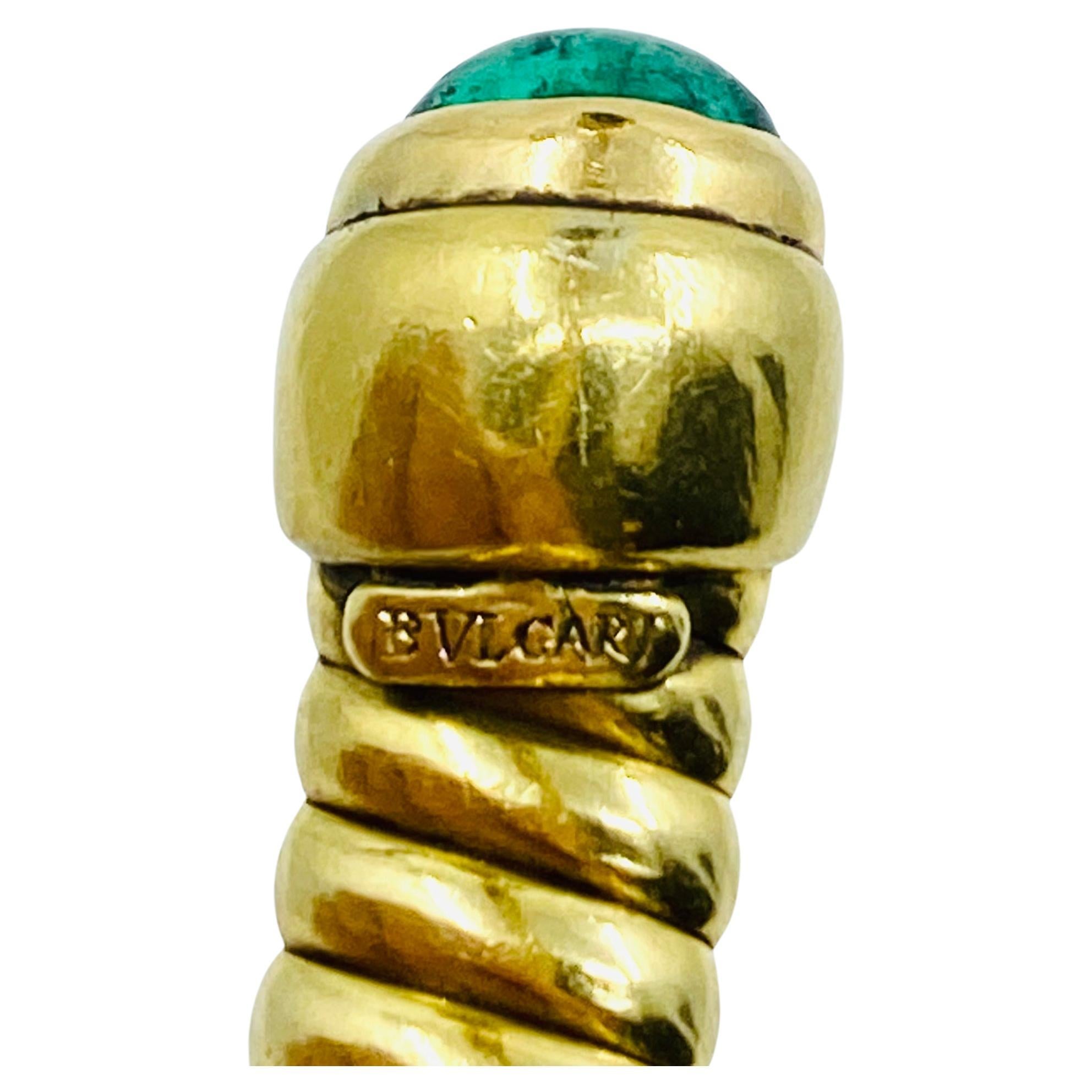 Vintage Bulgari Emerald Bracelet Gold Tubogas 7