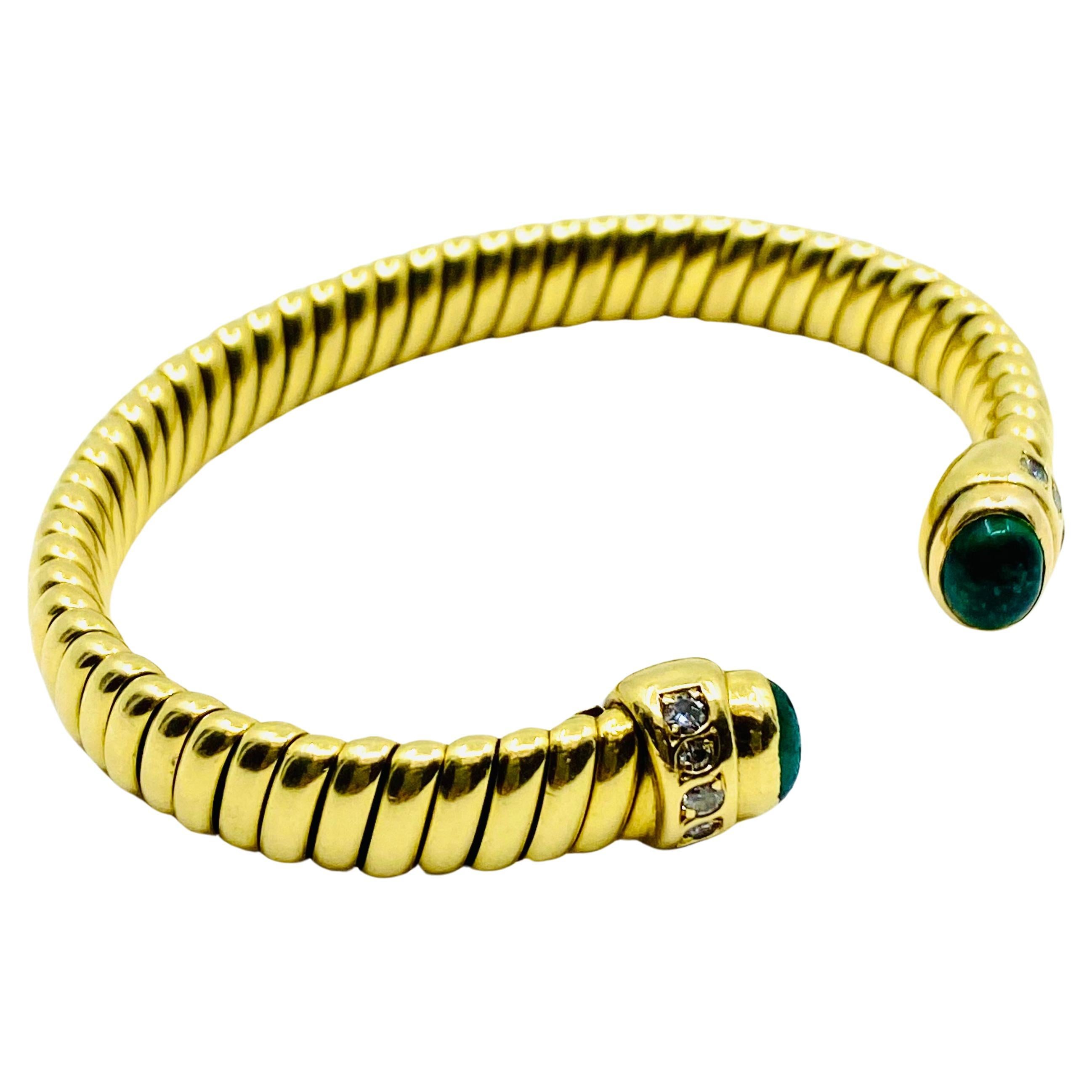 Vintage Bulgari Emerald Bracelet Gold Tubogas 2