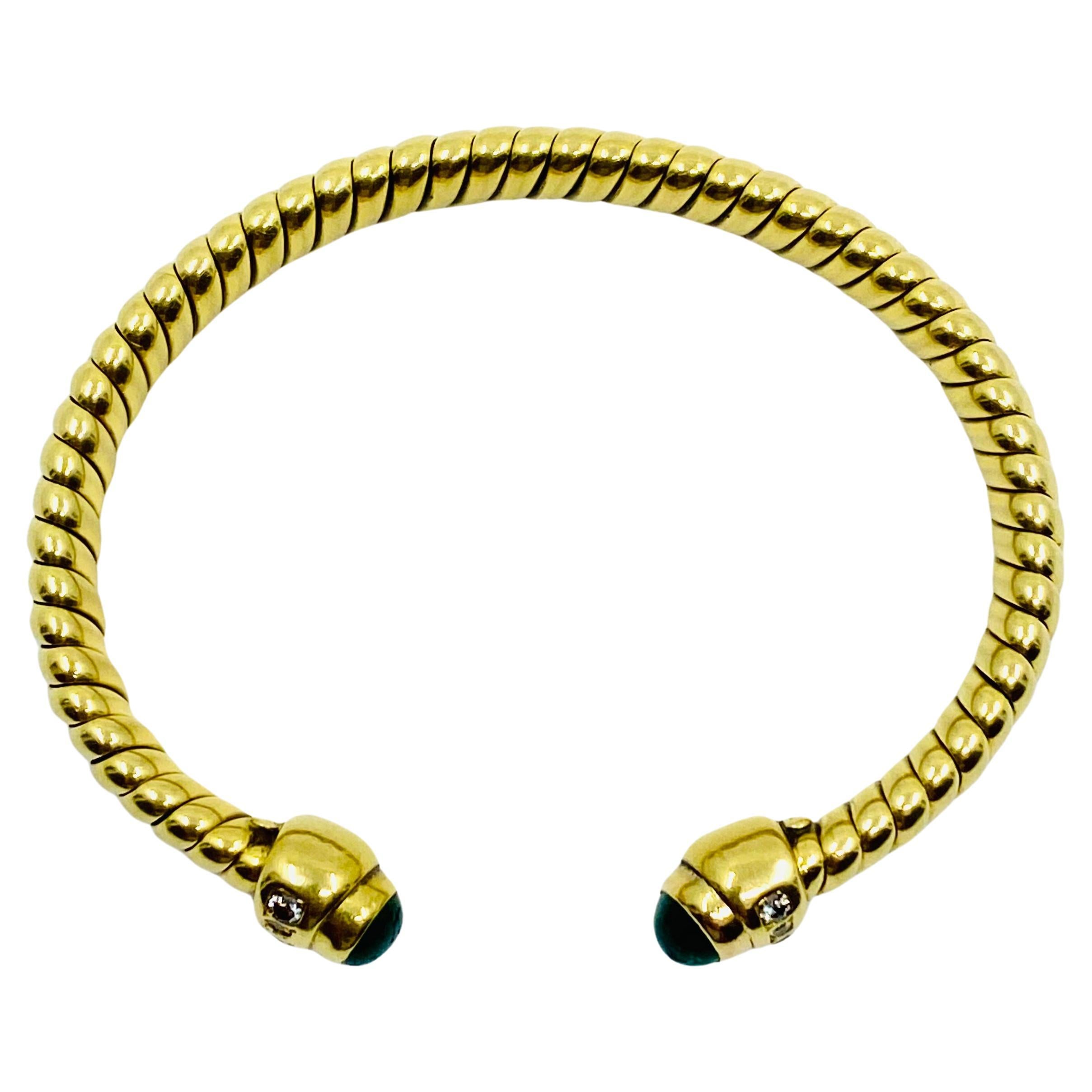 Vintage Bulgari Emerald Bracelet Gold Tubogas 3