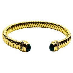 Vintage Bulgari Emerald Bracelet Gold Tubogas