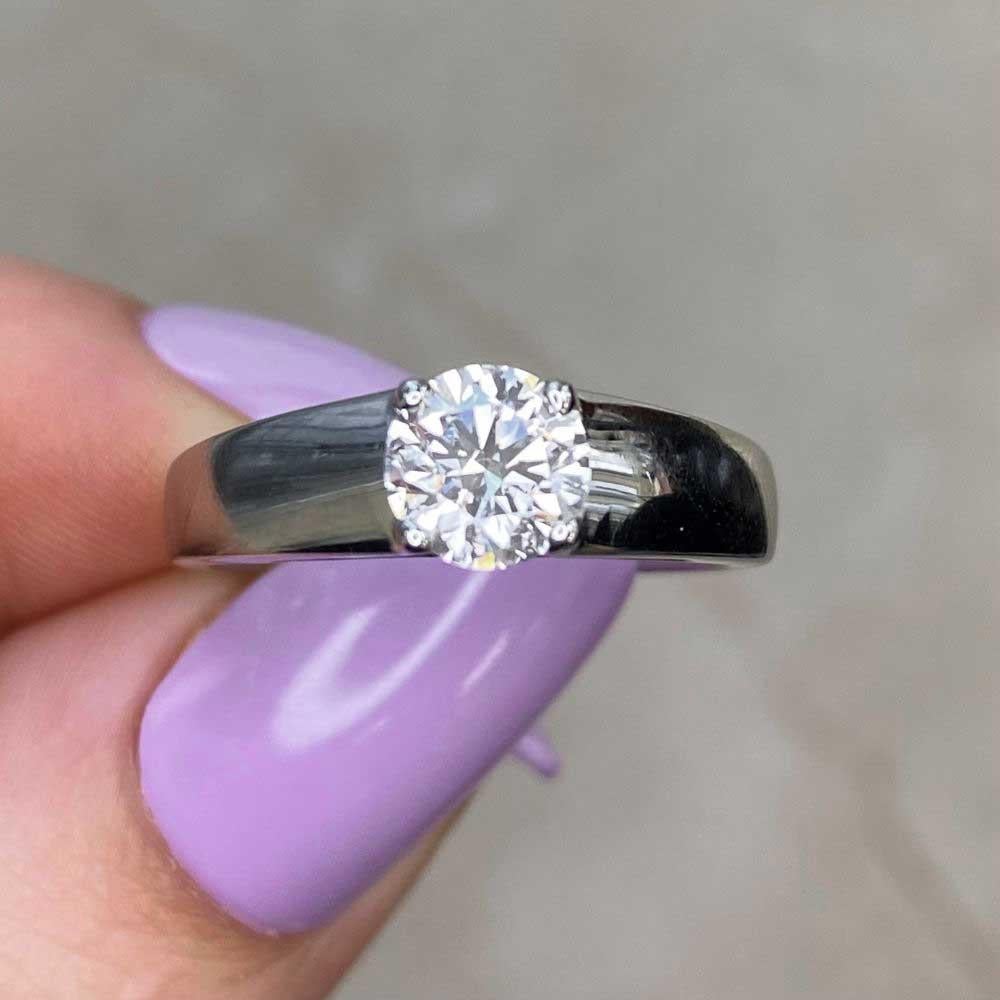 Vintage Bulgari GIA 0.73ct Round Brilliant Cut Diamond Engagement Ring, Platinum 4