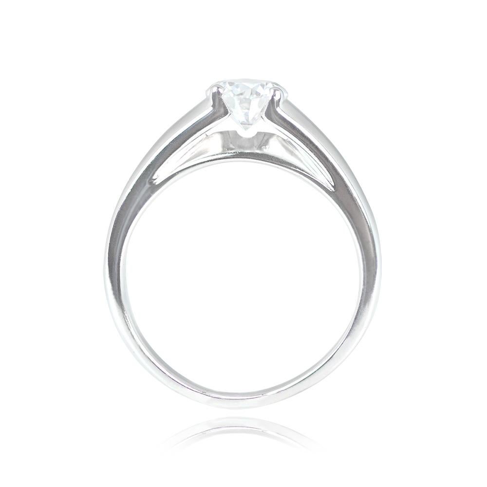 Round Cut Vintage Bulgari GIA 0.73ct Round Brilliant Cut Diamond Engagement Ring, Platinum