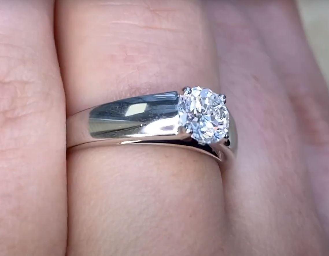 Women's Vintage Bulgari GIA 0.73ct Round Brilliant Cut Diamond Engagement Ring, Platinum