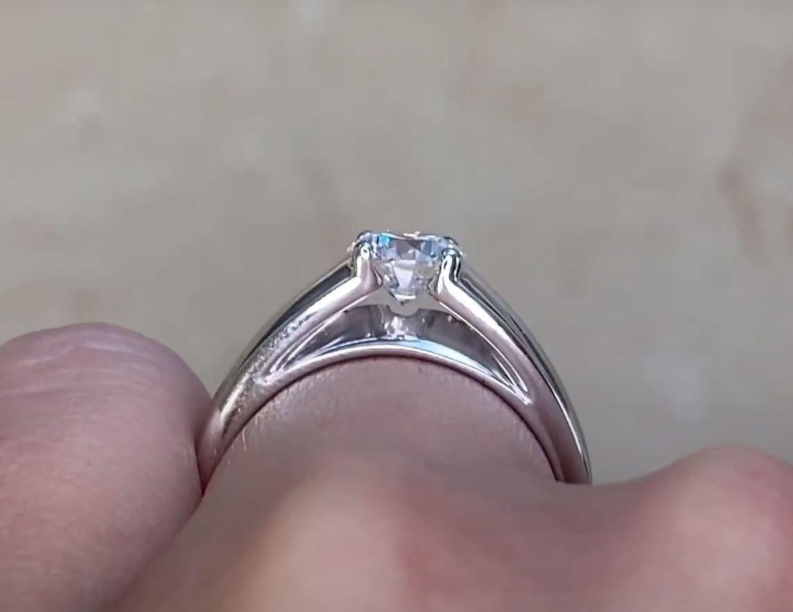 Vintage Bulgari GIA 0.73ct Round Brilliant Cut Diamond Engagement Ring, Platinum 2
