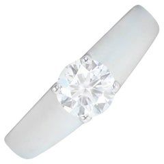 Vintage Bulgari GIA 0.73ct Round Brilliant Cut Diamond Engagement Ring, Platinum