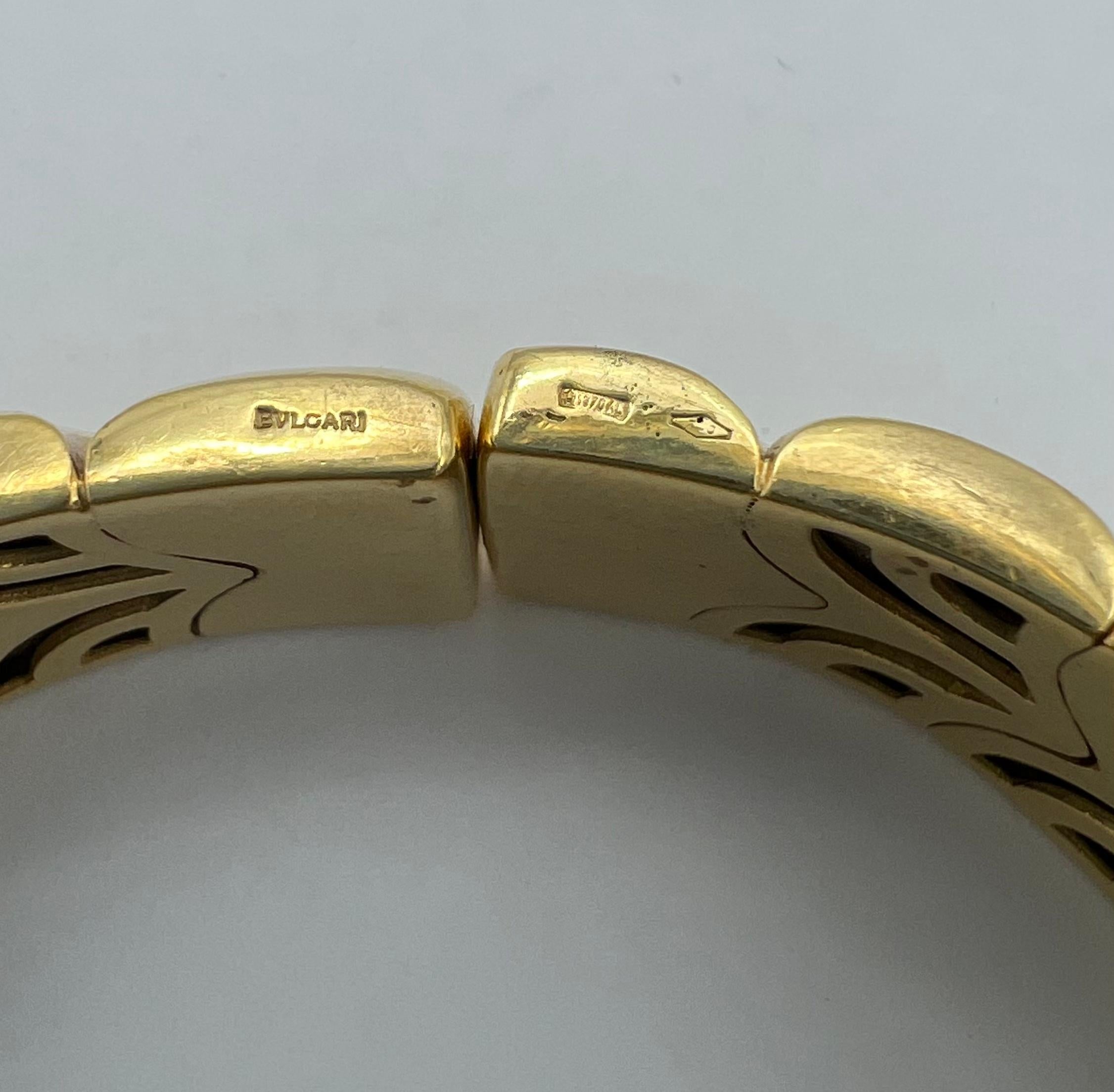 Vintage Bulgari Gold Bangle Bracelet In Excellent Condition In Beverly Hills, CA