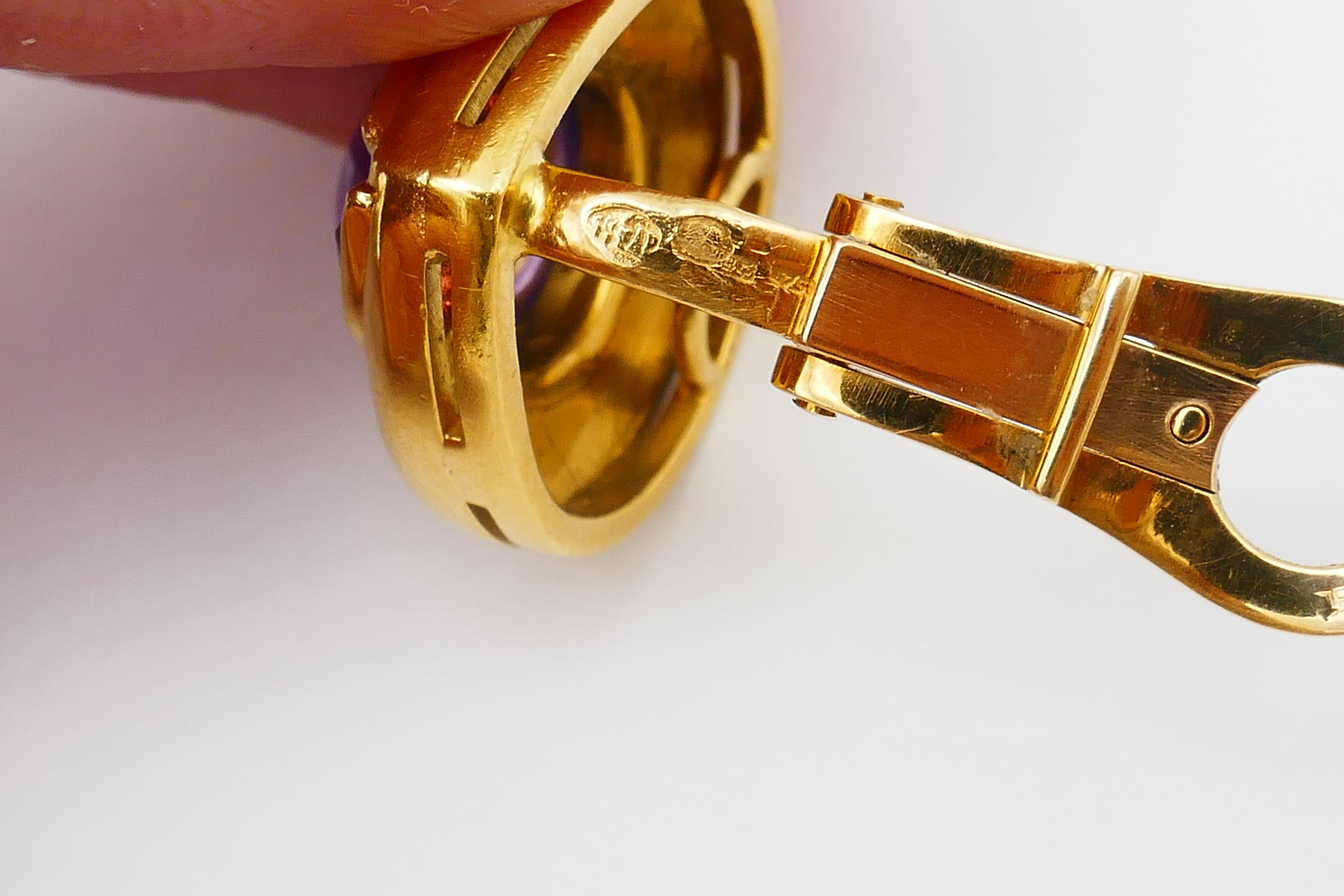 Vintage Bulgari Gold Earrings Gemstone For Sale 1