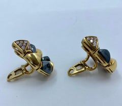 Vintage Bulgari Gold Hematite Earrings 