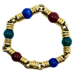Vintage Bulgari Gold Multi-Gem Bracelet