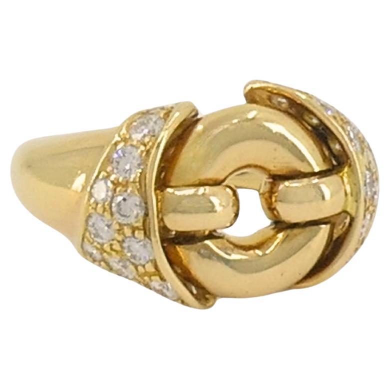 Vintage Bulgari Gold Ring Bague en or 18k avec diamants