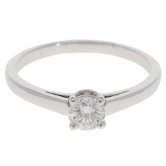 Vintage Bulgari Griffe 0.31ct Diamond Solitaire Ring in Platinum