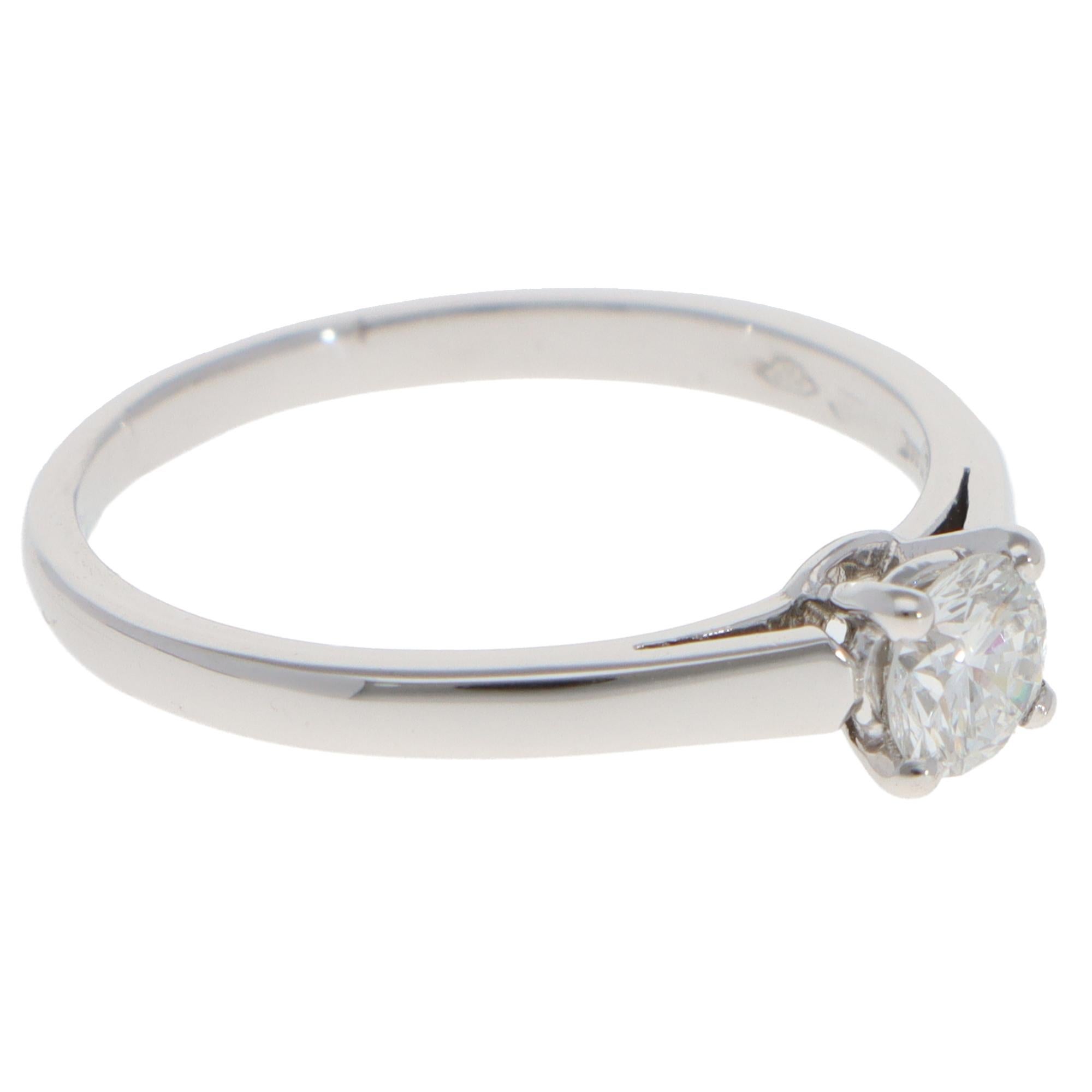 Modern Vintage Bulgari Griffe 0.31ct Diamond Solitaire Ring in Platinum