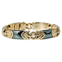 Bulgari Hematite and gold bracelet