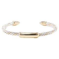Used BULGARI JEWELLERY 18k white yellow gold twist bangle cuff bracelet
