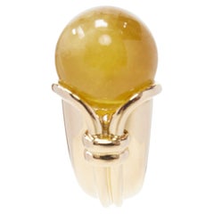 Used BULGARI JEWELLERY 18k yellow gold yellow gem stone ear clip earring