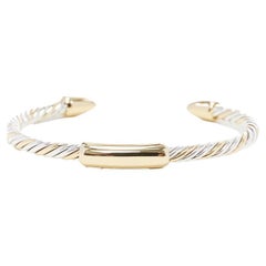 Used BULGARI JEWELLERY 18k yellow white gold twist bangle cuff bracelet