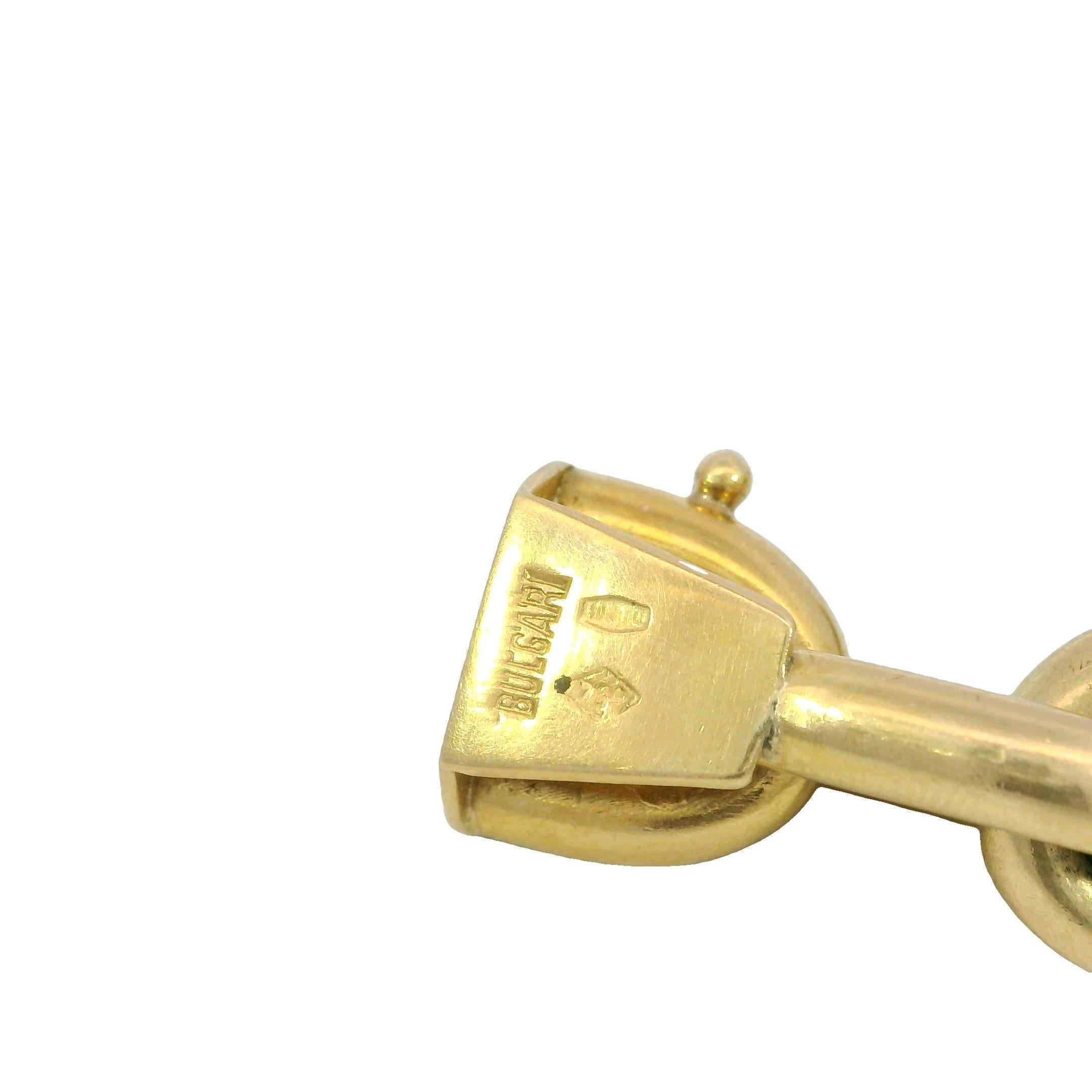 Vintage Bulgari Mariner Anchor Link Bracelet Puffy Chain 18K Yellow Gold 5