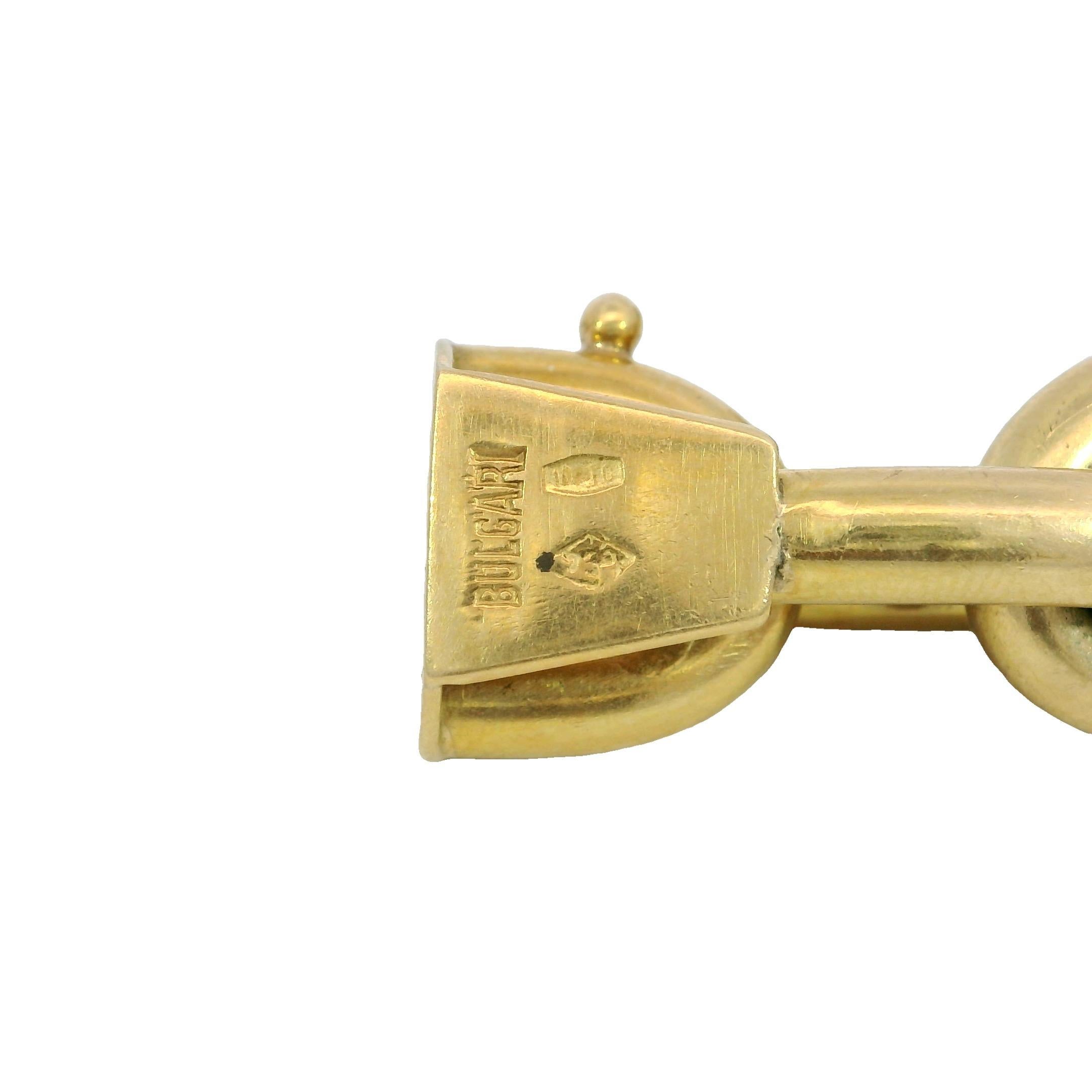 Vintage Bulgari Mariner Anchor Link Bracelet Puffy Chain 18K Yellow Gold 4