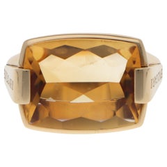 Anillo Vintage Bulgari Metropolis Citrino en Oro Amarillo