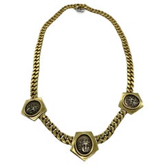 Vintage Bulgari Monete Ancient Greek Coin Chain Necklace