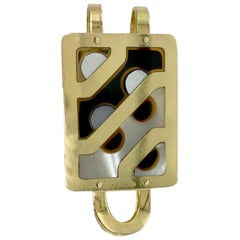 Retro Bulgari Mother of Pearl and Onyx Money Clip