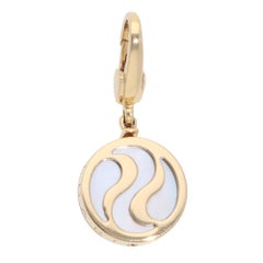 Vintage Bulgari Mother of Pearl Optical Illusion Pendant in Yellow Gold