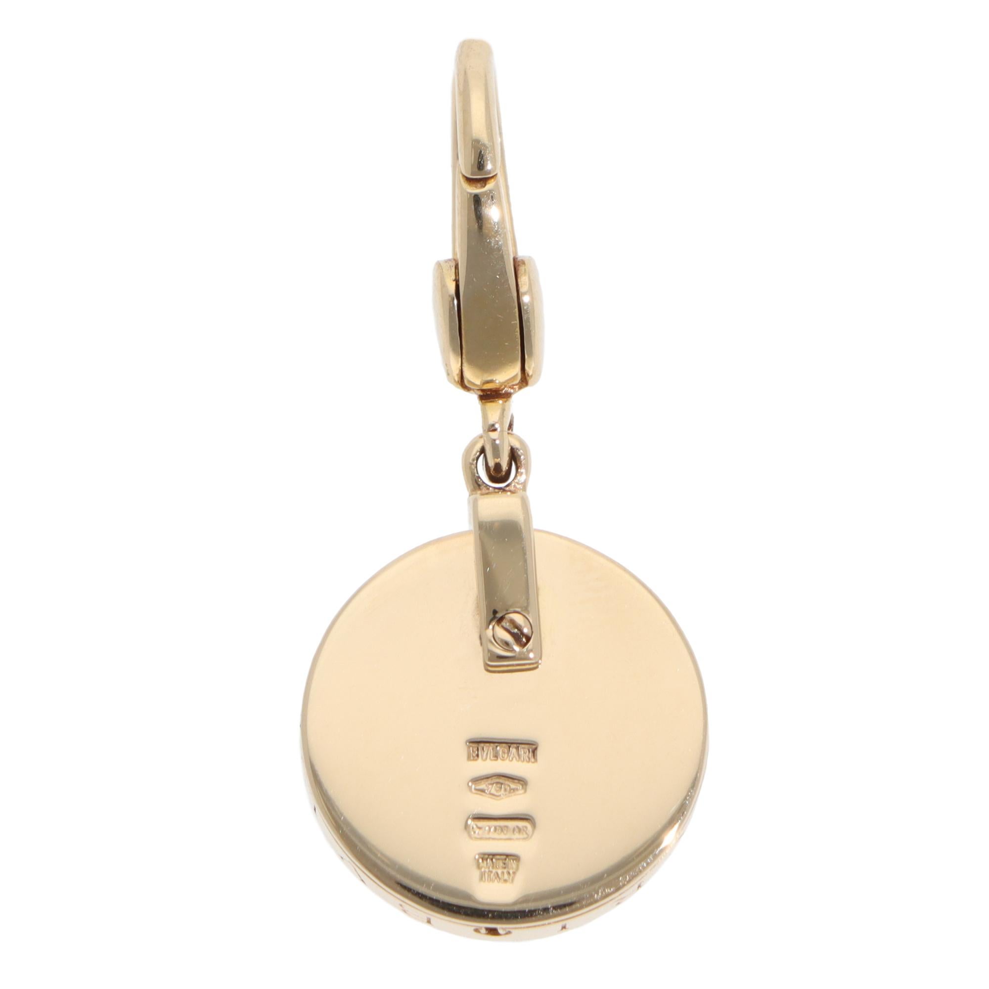 Vintage Bulgari Mother of Pearl Optical Illusion Pendant in Yellow Gold 1